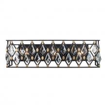 Varaluz 345B03CBHG - Windsor 3 Light Crystal Bath - Carbon/Havana Gold
