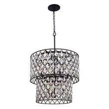 Varaluz 345C07CBHG - Windsor 7 Light 2-Tier Crystal Chandelier - Carbon/Havana Gold