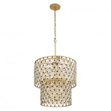 Varaluz 345C07FGMB - Windsor 7 Light 2-Tier Crystal Chandelier - French Gold/Matte Black