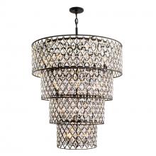 Varaluz 345C21CBHG - Windsor 21 Light 4-Tier Crystal Chandelier - Carbon/Havana Gold