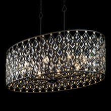 Varaluz 345N08CBHG - Windsor 8 Light Crystal Oval Linear Pendant - Carbon/Havana Gold