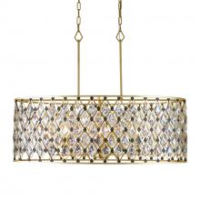 Varaluz 345N08FGMB - Windsor 8 Light Oval Crystal Linear Pendant - French Gold/Matte Black