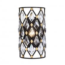 Varaluz 345W01CBHG - Windsor 1 Light Crystal Sconce - Carbon/Havana Gold