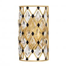 Varaluz 345W01FGMB - Windsor 1 Light Crystal Sconce - French Gold/Matte Black