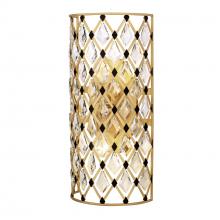 Varaluz 345W02FGMB - Windsor 2 Light Crystal Sconce - French Gold/Matte Black