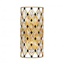 Varaluz 345W02SFGMB - Windsor 2 Light Crystal Sconce - French Gold/Matte Black