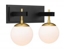 Varaluz 352B02BLSB - Allie 2 Light Bath - Black/Satin Brass