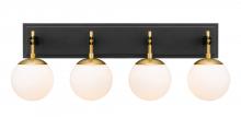 Varaluz 352B04BLSB - Allie 4 Light Bath - Black/Satin Brass