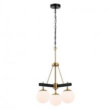 Varaluz 352C03BLSB - Allie 3 Light Chandelier - Black/Satin Brass
