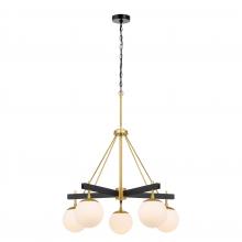 Varaluz 352C05BLSB - Allie 5 Light Chandelier - Black/Satin Brass