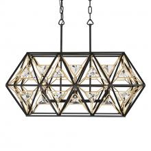 Varaluz 353N03MBFG - Marcia 3 Light Linear Pendant - Matte Black/French Gold