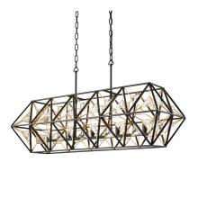 Varaluz 353N05MBFG - Marcia 5 Light Linear Pendant - Matte Black/French Gold