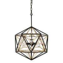 Varaluz 353P03MBFG - Marcia 3 Light Orb Pendant - Matte Black/French Gold