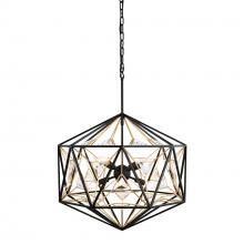 Varaluz 353P08MBFG - Marcia 8 Light Orb Pendant - Matte Black/French Gold