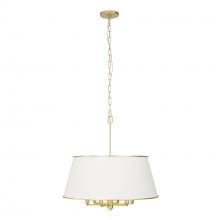 Varaluz 364P06MWFG - Coco 6 Light Pendant - Matte White/French Gold
