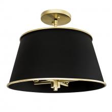 Varaluz 364S04MBFG - Coco 4 Light Semi-Flush - Matte Black/French Gold