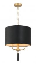 Varaluz 368P03GOB - Secret Agent 3 Light Pendant - Painted Gold/Black Leather