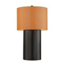 Varaluz 368T01BLC - Secret Agent 1 Light Table Lamp - Black/Camel Leather