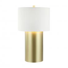 Varaluz 368T01GOW - Secret Agent 1 Light Table Lamp - Painted Gold/White Leather