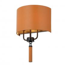 Varaluz 368W02BLC - Secret Agent 2 Light Sconce - Black/Camel Leather