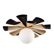 Varaluz 372S01LMBFG - Daphne 1 Light Convertible Flush Mount/Sconce - Matte Black/French Gold