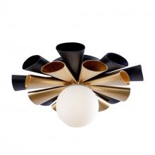 Varaluz 372S01SMBFG - Daphne 1 Light Convertible Flush Mount/Sconce - Matte Black/French Gold