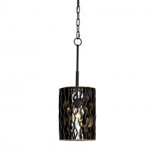 Varaluz 380M01MBFG - Estela 1 Light Mini Pendant - Matte Black/French Gold