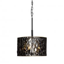 Varaluz 380P03MBFG - Estela 3 Light Convertible Pendant/Semi-Flush - Matte Black/French Gold