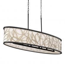 Varaluz 381N06MBAR - Scribble 6 Light Linear Pendant - Matte Black/Artifact