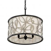 Varaluz 381P03MBAR - Scribble 3 Light Convertible Pendant/Semi-Flush - Matte Black/Artifact