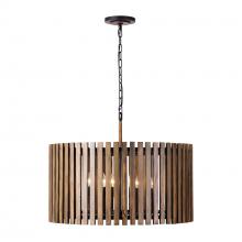 Varaluz 387P08MBW - Suratto 8 Light   Pendant - Matte Black/Medium Walnut