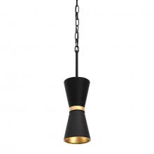 Varaluz 390M01MBFG - Mad Hatter 1 Light   Mini Pendant - Matte Black/French Gold