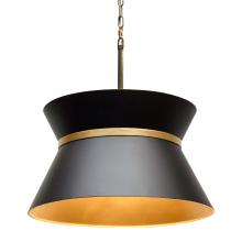 Varaluz 390P04MBFG - Mad Hatter 4 Light   Pendant - Matte Black/French Gold
