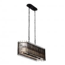 Varaluz 393N05MBFG - Park Row 5 Light   Linear Pendant - Matte Black/French Gold
