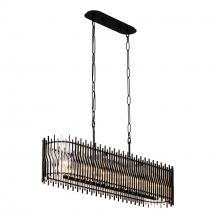 Varaluz 393N06MBFG - Park Row 6 Light   Linear Pendant - Matte Black/French Gold