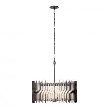 Varaluz 393P06MBFG - Park Row 6 Light   Pendant - Matte Black/French Gold