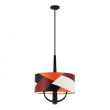 Varaluz 501P03BLSB - Patchwork 3 Light Pendant - Black/Satin Brass/Patchwork