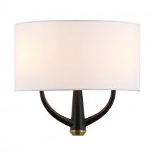 Varaluz 503W02BLSB - Patchwork 2 Light Sconce - Black/Satin Brass