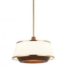 Varaluz 520P03SBW - Desert Flyer 3 Light Convertible Pendant/Semi-Flush - Satin Brass/Medium Walnut