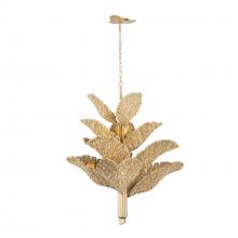 Varaluz 901C12FGN - Banana Leaf 12 Light Chandelier - French Gold/Natural Seagrass