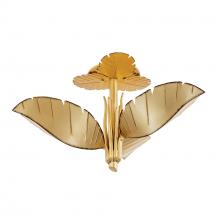 Varaluz 901S03GO - Banana Leaf 3 Light Semi-Flush - Gold/Dark Edging