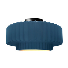 Justice Lighting CER-6375-MDMT-MBLK - LARGE TIER PLEATED SEMI-FLUSH