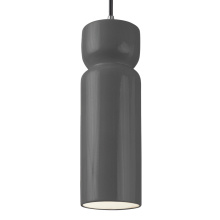 Justice Lighting CER-6510-GRY-CROM-BKCD - TALL HOURGLASS 1-LT PENDANT