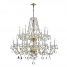 Crystorama 1139-PB-CL-MWP - Traditional Crystal 37'' Hand Cut Crystal Polished Brass Chandelier