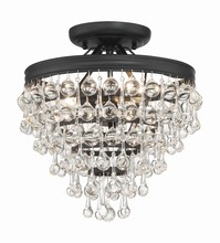 Crystorama 130-MK_CEILING - Calypso 13'' Crystal Teardrop Matte Black Semi Flush Mount