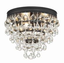 Crystorama 135-MK - Calypso 10.5'' Crystal Teardrop Matte Black Flush Mount
