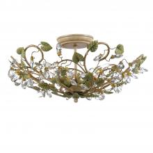 Crystorama 4840-CT - Josie 20.5'' Champagne Green Tea Semi Flush Mount