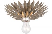 Crystorama 500-SA - Broche 11'' Antique Silver Flush Mount