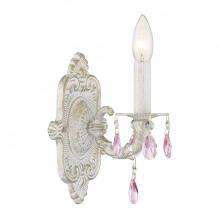 Crystorama 5021-AW-RO-MWP - Paris Market 6.25'' Rose Crystal Antique White Sconce