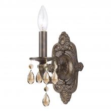 Crystorama 5021-VB-GT-MWP - Paris Market 6.25'' Golden Teak Hand Cut Crystal Venetian Bronze Sconce